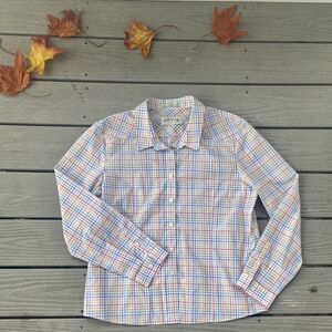 Orvis Women’s Wrinkle Resistant Plaid Button Down Long Sleeve Shirt Plus Size 18